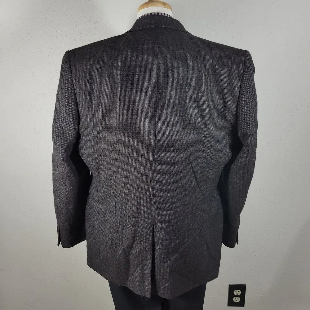 Chaps Men's Tweed Sport‎ Coat Blazer Two Button Brown Wool Size 46L